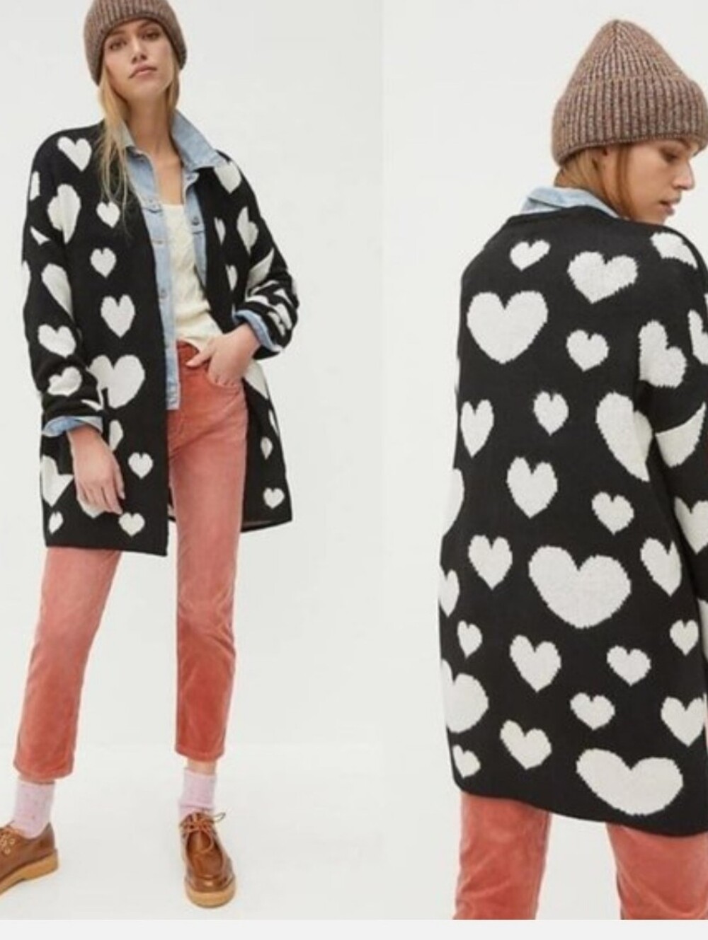 Maeve Anthropologie Halley Hearts Cardgan Sz 2x Plus